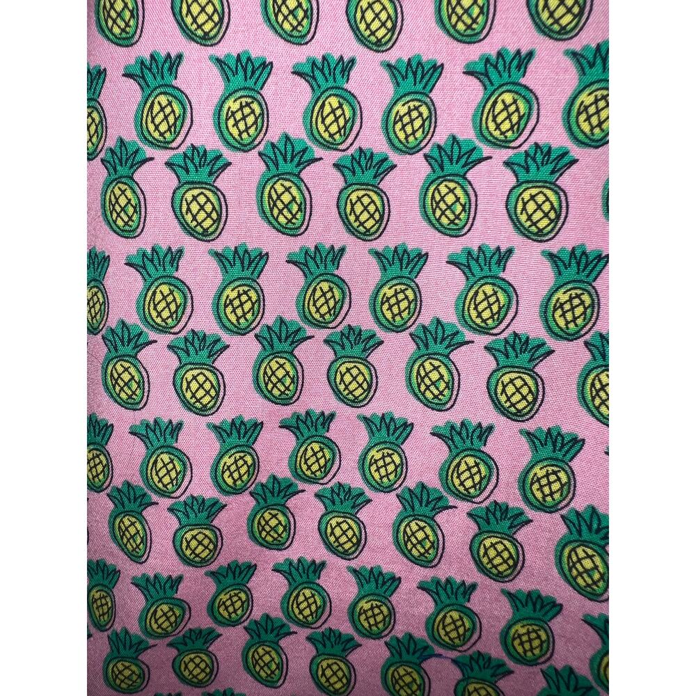 Talbots Shirt Womens Large Petite 14P Tank Top Pineapple Novelty Print No Iron
